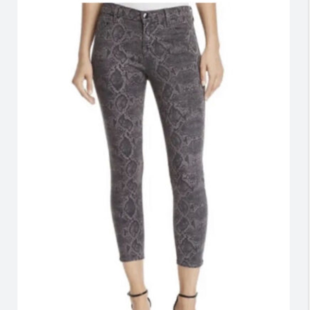 J Brand Mid Rise Crop Snakeskin Pant (Size 26)